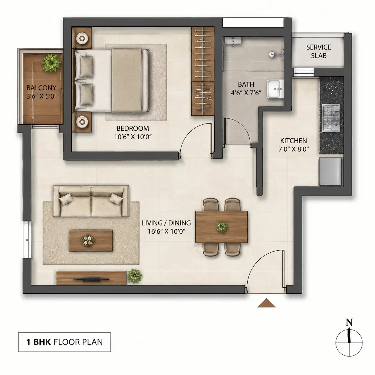 1 BHK Plan