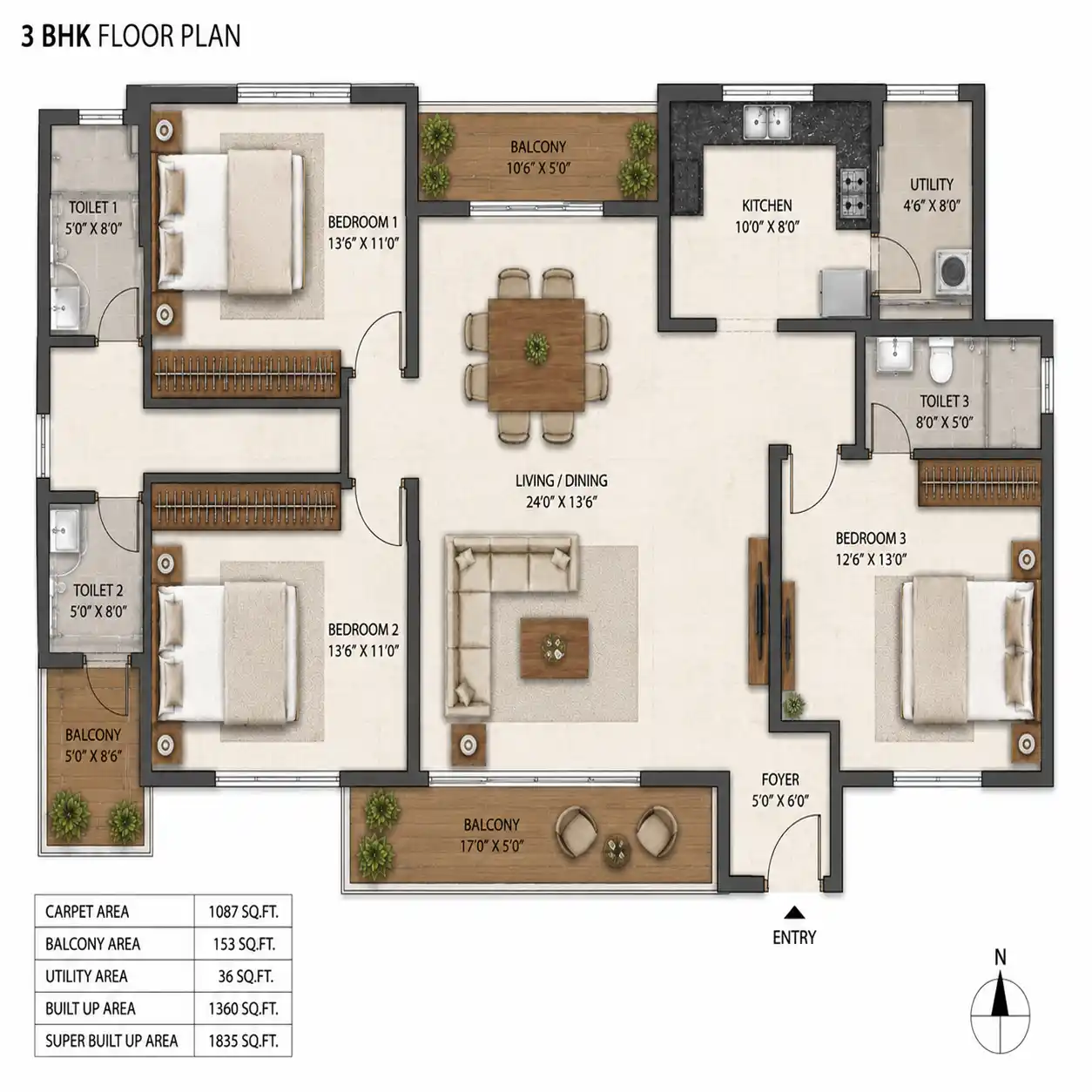 3 BHK Plan