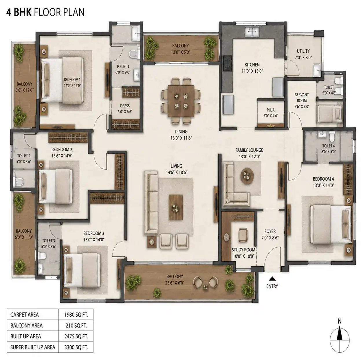 4 BHK Plan